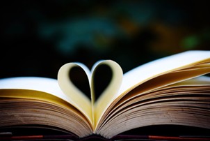 Book with heart shape.