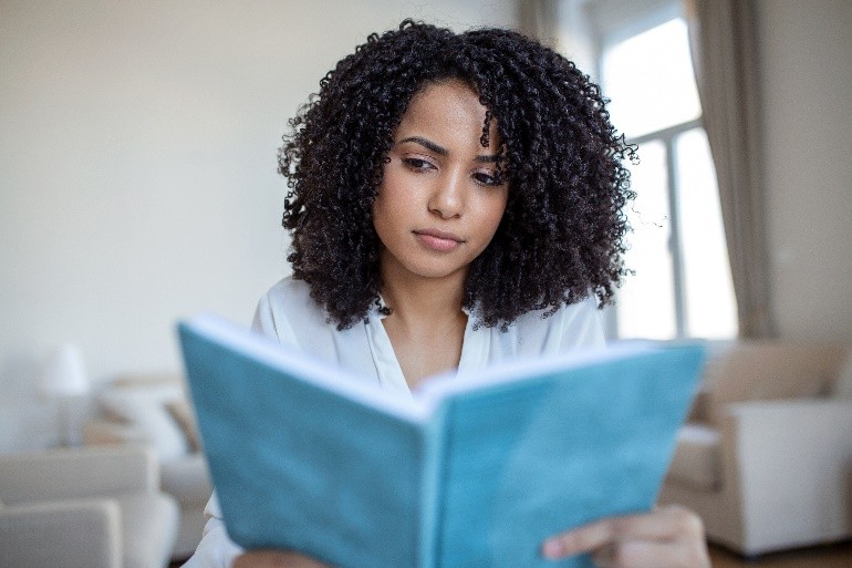 Woman reading.