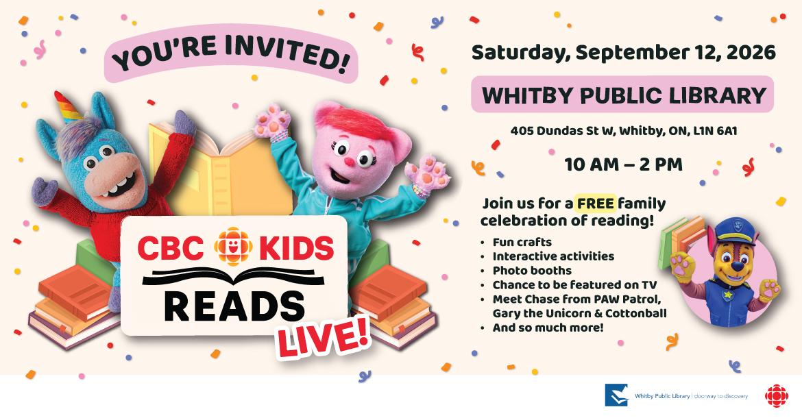 Kid characters promoting CBC Kids Reads