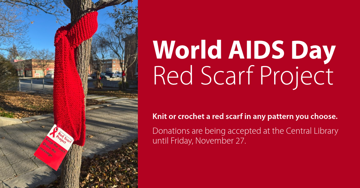 Red scarf on a tree
