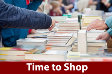 Shopping at a book sale